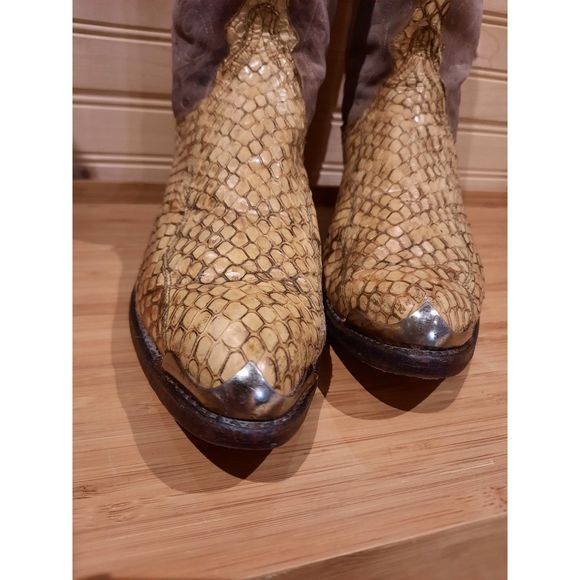 Rare Vintage Dan Post Womens Western Python Snakeskin Boots Sz 7.5M - Picture 6 of 16
